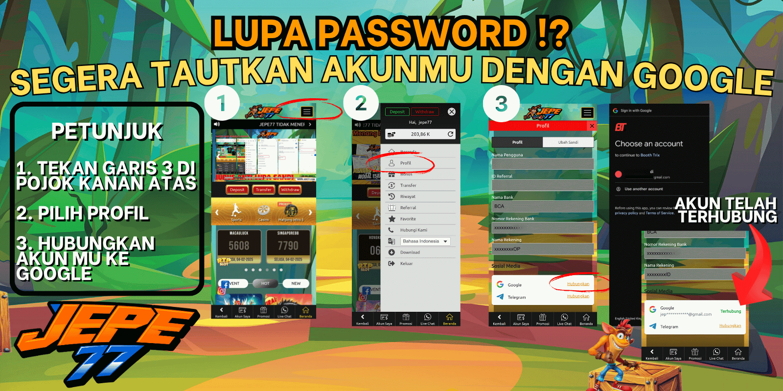 TAUTKAN AKUNMU DENGAN GOOGLE